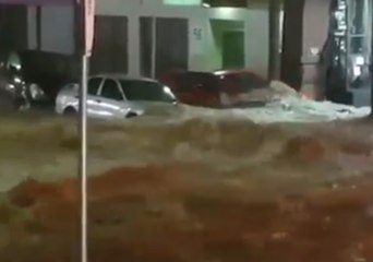 Flash Floods Sweep Away Cars Outside Hobart Hospital