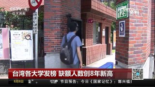 [中国新闻]台湾各大学发榜 缺额人数创8年新高 | CCTV-4
