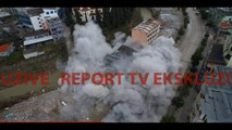 Report TV - PAMJE ME DRON/ Momenti i shpërthimit të 2 objekteve në Fier