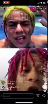 6ix9ine and Trippie Redd full fight on Instagram live