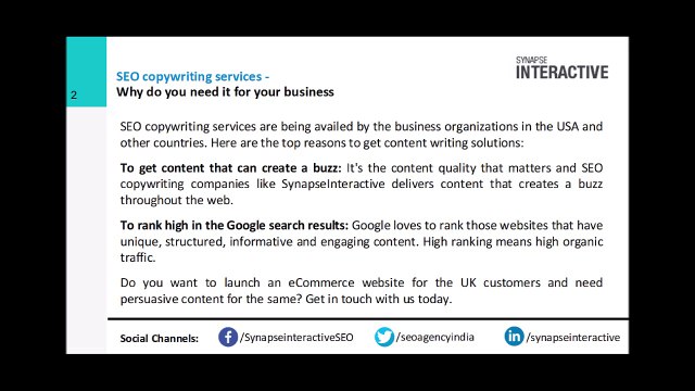 SEO copywriting services - Convert online visitors into buyers