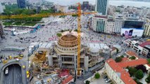 Taksim Camii inşaatında son durum havadan görüntülendi