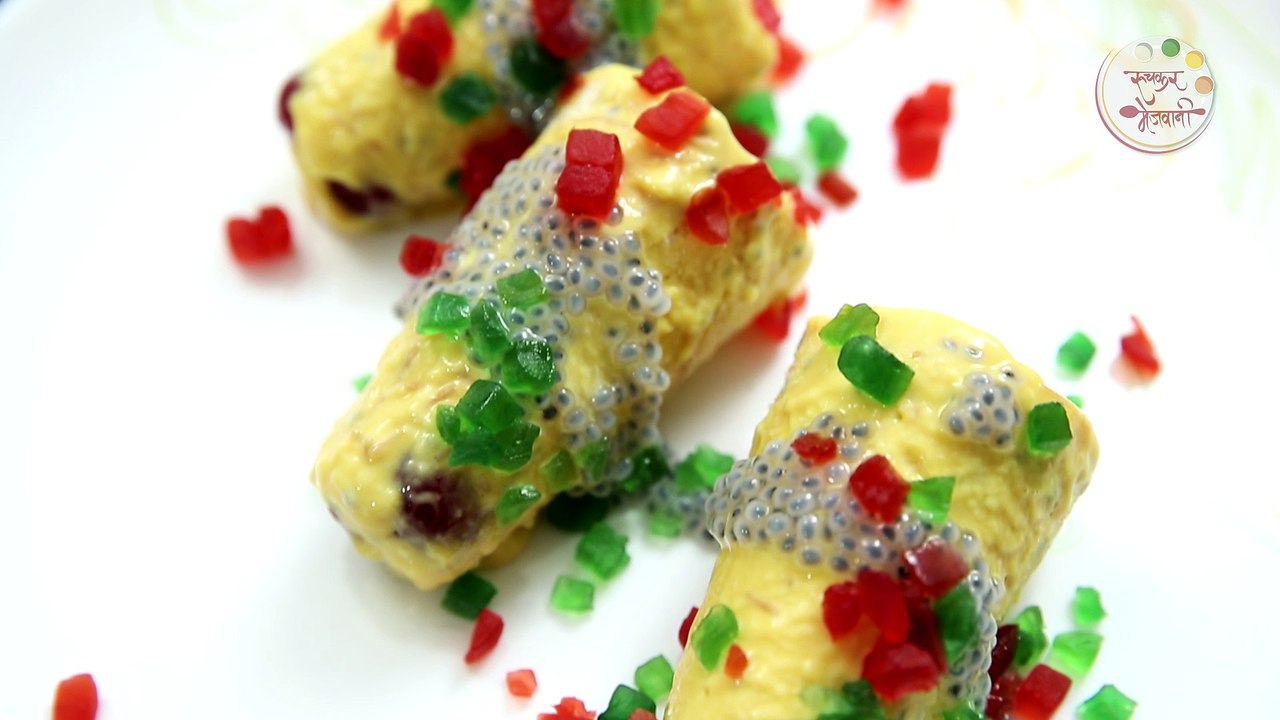 मँगो फालुदा कुल्फी - Mango Falooda Kulfi in Marathi - How to Make Falooda Ice cream At Home - Sonali