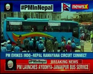 Nepal PM Modi at the launch of Janakpur-Ayodhya bus service