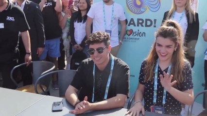 Alfred y Amaia en su encuentro con los fans de Eurovisión