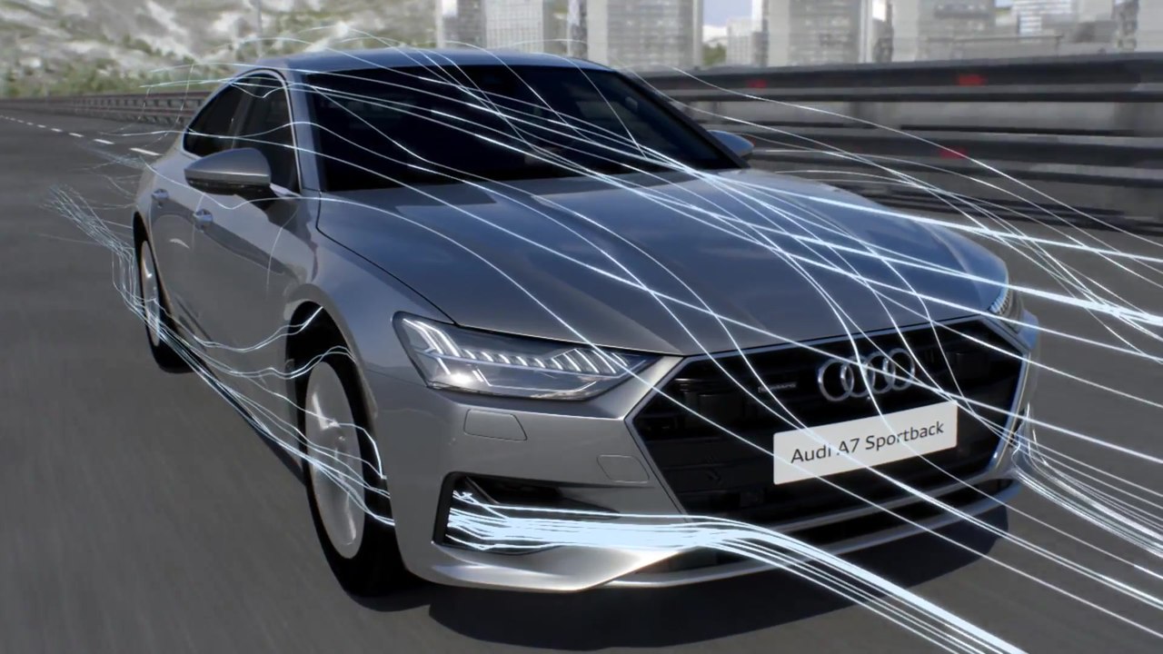 Audi A7 Animation Aerodynamik