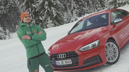 Ski athletes at Audi driving experience
