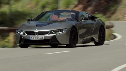 The new BMW i8 Roadster Donington Grey Driving Video