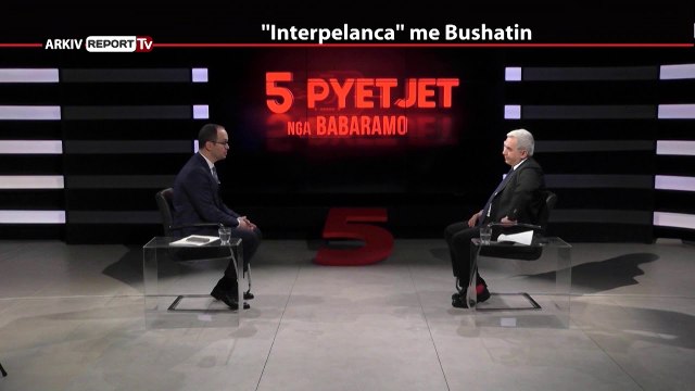 REPORT TV, 5 PYETJE NGA BABARAMO I FTUAR DITMIR BUSHATI PJESA E PARE