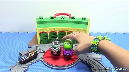 Diecast Chuggington Trains in Thomas and Friends Take n Play Shed