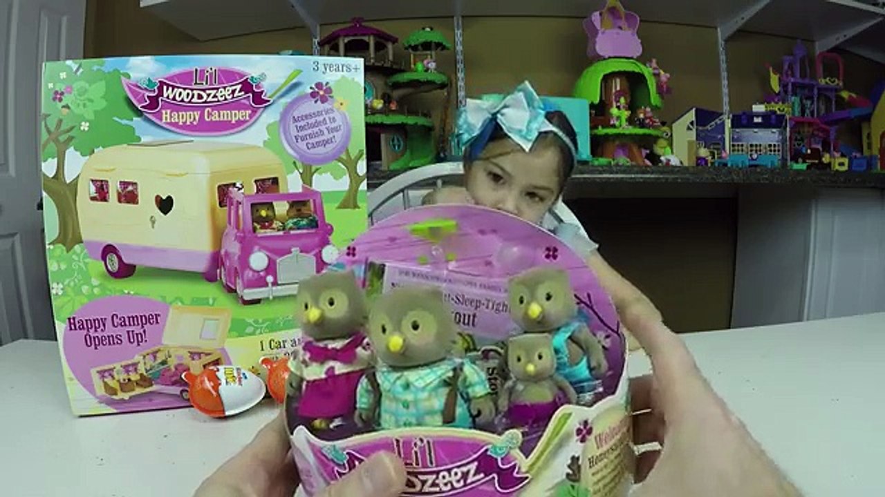 Fun Lil Woodzeez Happy Camper Playset and Kinder Joy Surprise Eggs Toy Opening Kids Toys Review