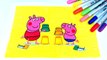 Peppa Pig Drawing, Playing on the Beach Coloring Book Pages Video For Kids with Colored Markers