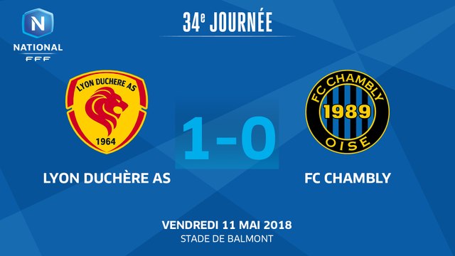 J34 : Lyon Duchère AS - FC Chambly-Oise (1-0), le résumé