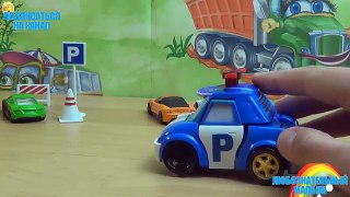 Машинки мультфильм - Мир машинок - 14 серия: парковка, машинки, полицейская машина Робокар Поли.