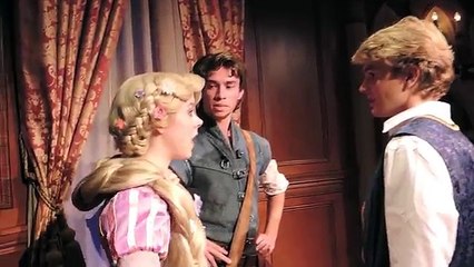 Tommy meets Rapunzel and Flynn with Allie at Princess Fairytale Hall at Christmas Party
