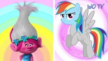 Rainbow Dash vs Poppy - Kids Coloring Pages DUEL | Dreamworks Trolls vs MLP My Little Pony | kidO TV