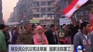 埃及民众抗议宪法草案  国家法院罢工