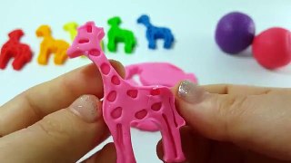 Learn Colors Play Doh Modelling Clay Rainbow Giraffe Animal Finger Family Nursery Rhymes For Kids
