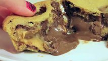 Peanut Butter and Nutella Stuffed Chocolate Chip Cookies