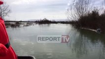 Report TV - Oboti nën pushtetin e ujit, lëvizja vetëm me varka, situata në Shkodër mbetet kritike