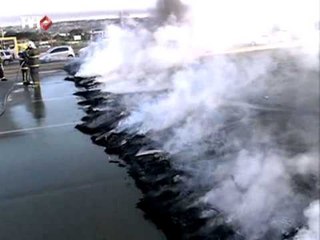 Sem-teto protestam contra desocupação de prédio em Taguatinga