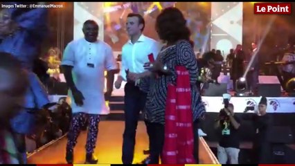 Emmanuel Macron en visite au Shrine