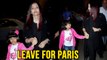 Aishwarya Rai With Daughter Aaradhya Leaves For Paris