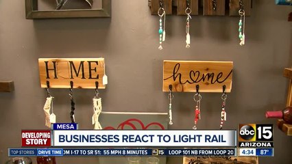 Mesa businesses react to light rail business