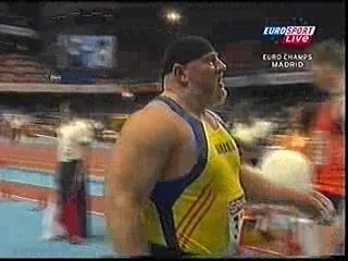 Athlé lancer poids Guset Gheorghe 20m25 euro indoors 2005