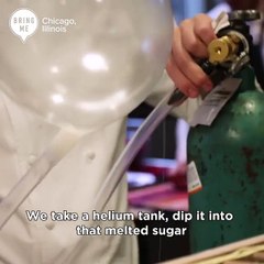 Un dessert spécial un ballon de sucre à l'hélium