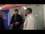 Post-fight Exclusive: Anthony Joshua and Michael Sprott Embrace Backstage