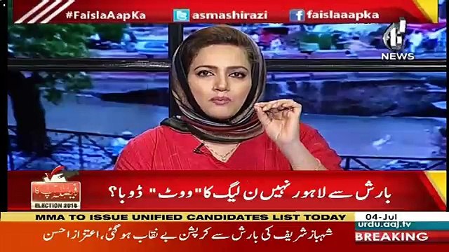 Asma Sheraazi Shows Special Report On The Condition Of Lahore After Rain..