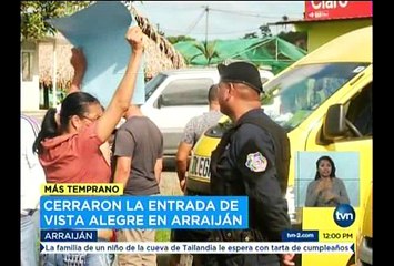 TVN, conductores de busitos colegiales protestan en la entrada de Vista Alegre