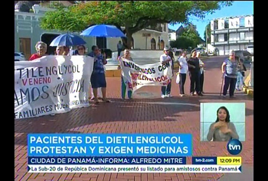 TVN, Pacientes del dietilenglicol protestan y exigen medicinas