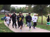 MANNY PACQUIAO RUNNING WITH SPARRING PARTNERS for Manny Pacquiao vs Floyd Mayweather