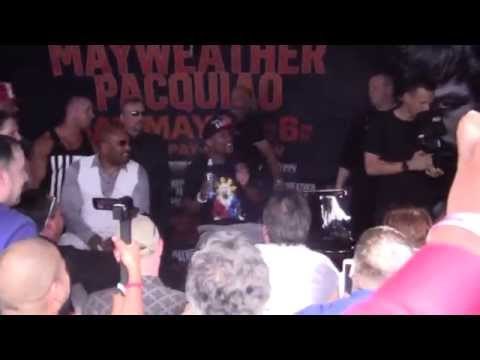 FLOYD MAYWEATHER Press Conference SHUTDOWN By Wind Storm! manny pacquiao vs floyd mayweather