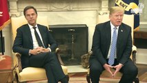 'No': Dutch prime minister awkwardly interrupts President Trump