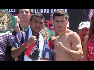 Chocolatito Roman Gonzalez vs McWilliams Arroyo FACE OFF @  WEIGH IN