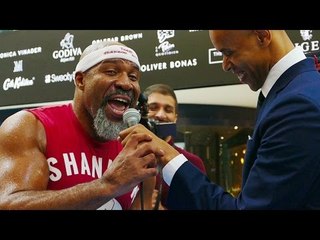 SHANNON BRIGGS interviewed by Ronald Mcintosh at his public workout in London