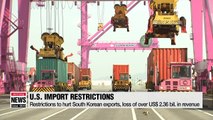 U.S. import restrictions to hurt South Korean exports
