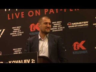 Sergey Kovalev "Talk is cheap"...Oakland, CA press conference...Ward vs. Kovalev 2