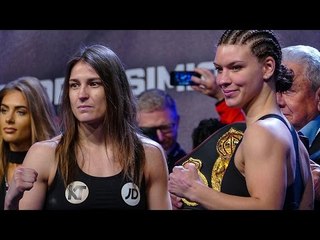 Official Katie Taylor vs Nina Meinke FACE OFF & WEIGH IN | Joshua vs Klitschko
