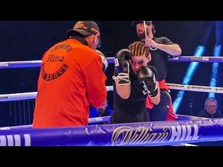 Nina Meinke on Pads at Joshua vs Klitschko Public Workout at Wembey