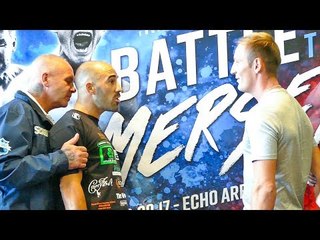 TOM STALKER PUSHES SEAN DODD AT FACE OFF | BATTLE OF THE MERSEY