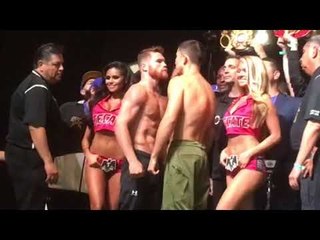 Canelo Alvarez vs GGG Golovkin FACE OFF at WEIGH IN!