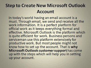 Step to Create New Microsoft Outlook Account