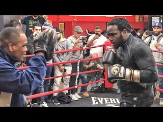 Bermane Stiverne POWER PAD WORK ahead of his fight with Deontay Wilder