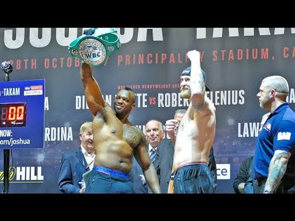 Dillian Whyte vs Robert Helenius WEIGH IN & FINAL FACE OFF | Joshua vs Takam