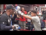 Shakur Stevenson SHOWS OFF PAD WORK at Media Workout