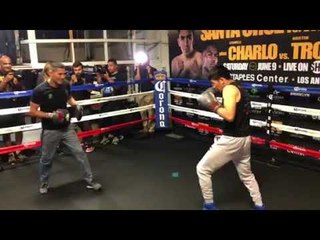 Leo Santa Cruz POWER PUNCHING! Workout vs Abner Mares